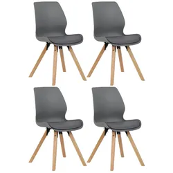 CLP 4er Set Stuhl Luna grau/Kunststoff