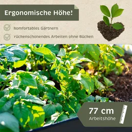 NATIV Hochbeet Metall eckig 160 x 77 x 77 cm Grau