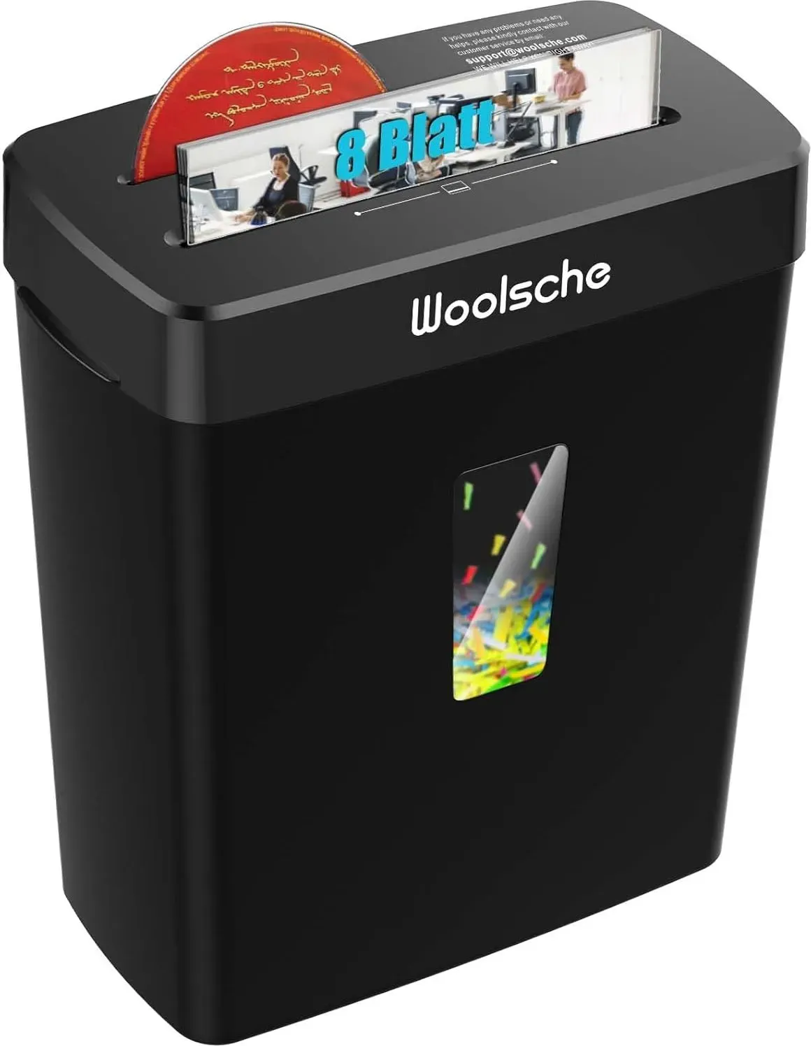 Commercial Grade 10-Sheet Cross-Cut Shredder - P-4 Security Ultra-Quiet Operation   5 Min Run Time Shreds Paper/CDs/Cards   3.43 Gal Pull-Out Bin for Office & Small Business
