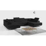 MKS WOHNLANDSCHAFT GUSTAW U Schwarz Velvet