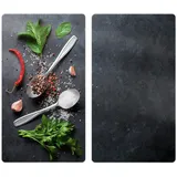 Wenko Glasabdeckplatten 2er Set schwarz