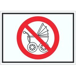 Aufkleber Kinderwagen abstellen verboten Symbol A7 (74x105mm)