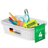 Novaliv Aufbewahrungsbox - (4 St), 4x Aufbewahrungskorb Rattan weiß 14 cm x 6 cm