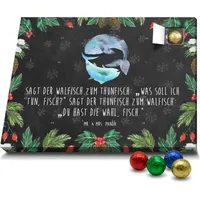 Mr. & Mrs. Panda Schoko Adventskalender Walfisch Thunfisch - Schwarz - Geschenk, Gute Laune, Wahl, Schokoladen Adventskalender, Spruch des Tages, S... - Schwarz