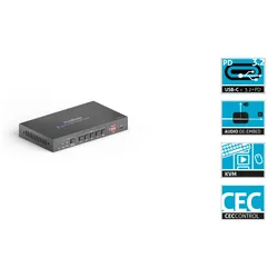 PureTools PT-PSW-21C - 2x1 Switcher - USB-C und HDMI Eingang und HDMI-Ausgang, 4...