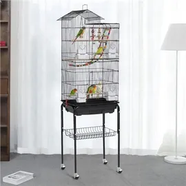 Yaheetech Vogelkäfig Vogelvoliere 46 x 35,5 x 158,5 cm Schwarz