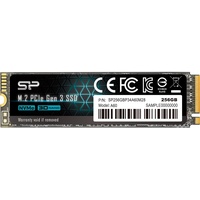 Silicon Power PCIe M.2 NVMe SSD 256GB Gen3x4 R/W up to 2, 100/1, 200MB/s Internal SSD