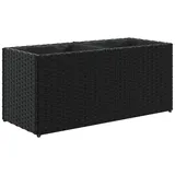 vidaXL Hochbeet mit 2 Fächern Schwarz 72x30x32 cm Poly Rattan