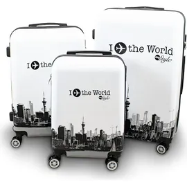 Berwin Fly the World Koffer-Set 3-tlg. weiß/black