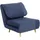 Homcom Schlafsofa Schlafsessel Verstellbar Klappmatratze Gästebett im Cord-Optik, für Schlafzimmer, Wohnzimmer Blau 82 x 89 x 83 cm