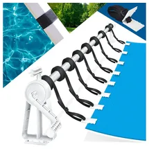 MuCoLa Poolabdeckung Aufrollvorrichtung 1-6M Fahrbar Solarfolie Aufroller Stange Abdeckplane Plane Poolplane Winterabdeckung