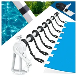 MuCoLa Poolabdeckung Aufrollvorrichtung 1-6M Fahrbar Solarfolie Aufroller Stange Abdeckplane Plane Poolplane Winterabdeckung