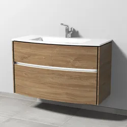 Sanipa Twiga Glaswaschtisch 102 cm mit Unterschrank, 2 Auszüge, inkl. LED-Beleuchtung