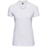 RUSSELL Ladies` Stretch Polo, White, L
