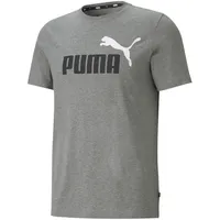 Puma Herren ESS+ 2 Col Logo Tee T-Shirt, Mittelgraues Heather, S