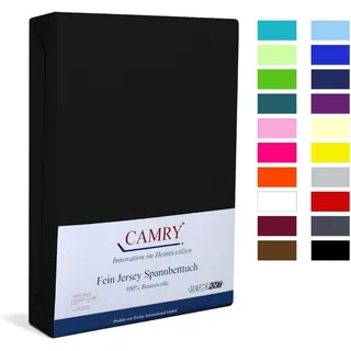 Camry Spannbettlaken für Babybett - Kinderbett, 60x120-70x140 cm Jersey Spannbetttuch Baumwolle, Schwarz