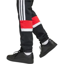 adidas Seasonal Essentials Tiberio 3-Streifen Fleece Joggers Black / White / Pure Ruby 140
