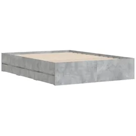 vidaXL Bettgestell mit Schubladen Betongrau 120x200 cm Holzwerkstoff