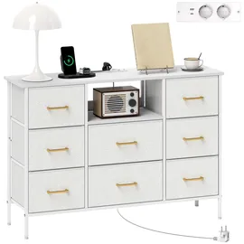 Homcom Schubladenkommode 30 x 76 x 110 cm Cremeweiß