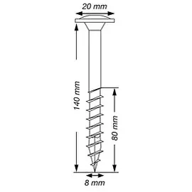 SPAX Tellerkopf T-Star 8,0x140/80 WIROX