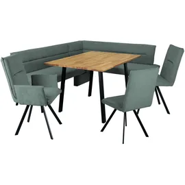 Home Affaire Eckbank HOME AFFAIRE "Sava", grün (aulla 39), B:211cm H:84cm, 100% rPES, Sitzbänke, Eckbank, mit Wellenfederung im Sitz