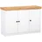 Homestyle4u Sideboard 134,6 x 82 x 41,8 cm Weiß / Eiche