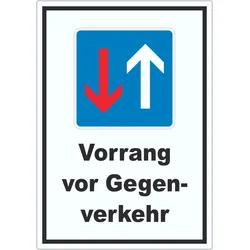 Vorrang vor Gegenverkehr Aufkleber A2 (420x594mm)