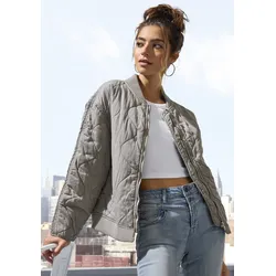 LASCANA Steppjacke, in leicht verwaschener Optik mit Taschen, Bomber-Design LASCANA grau 34