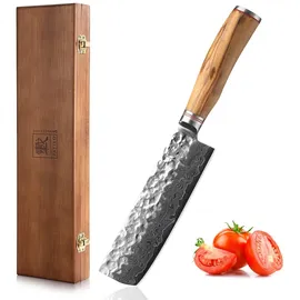 Zayiko Minami Damastmesser 17 cm Olivenholzgriff
