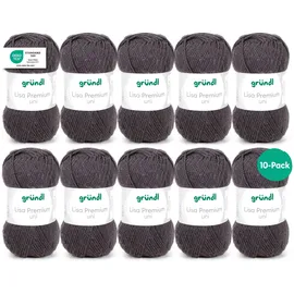 Gründl Strickgarn 10 Knäuel Anthrazit 50 g