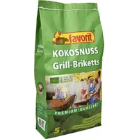 favorit Kokosnuss Grill Briketts Premium Qualität Grillkohle ökologisch Grillen Kokos 5 KG