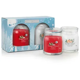 Yankee Candle Duftkerze Weihnachtsgeschenk-Set Signaturkerzen 2 Stück weiß