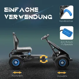Homcom Gokart, Kinderfahrzeug mit verstellbarem Sitz,