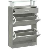 VidaXL Schuhschrank Betongrau 63x24x104 cm Holzwerkstoff