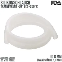 Veber(fr) Magni, Pipeline, Vielzweckschlauch transparent FDA - 8x1mm bis