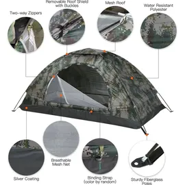 vestidos Ultraleichtes Campingzelt tragbares Zelt Anti-UV-Beschichtung UPF 30+ für Strandangeln im Freien