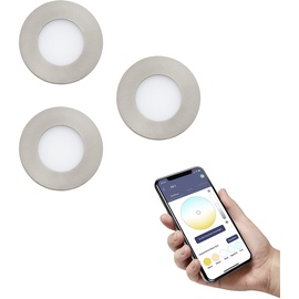 Eglo LED-Einbauleuchte ZigBee, Fueva-Z Ø 85 mm, App und Sprachsteuerung Alexa, warmweiß-kaltweiß, dimmbar, 3 Stk. 2,8 W