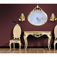JVmoebel Konsolentisch, Konsolen Tisch Kommode mit Spiegel Luxus Klasse Möbel Set Stil Modern goldfarben