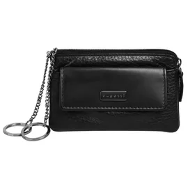 Bugatti Sina Schlüsseletui mit 2 Schlüsselringen Leder, Damen-Schlüsselmäppchen in schwarz