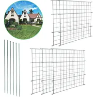 Lospitch Teichzaun Steckzaun Metallzäune Wildzaun Drahtzäune Gartenzaun Tiergehege Zauntor Unterbogen 5x - Weiß