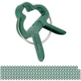 Relaxdays Pflanzenclips, 120 Stück, Pflanzenklammern groß, 4,5 x 6 cm, Klammern für Tomatenpflanzen, Gartenclips, grün, Pack