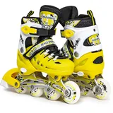 Scale Sports – Verstellbare Rollschuhe mit leuchtenden Rädern für Kinder und Erwachsene – Inline-Rollschuhe für Kinder (gelb, UK 2-4.5 (EU 34-37) M)