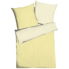 Traumschlaf Mako-Satin Gestreift Gelb 200 x 200 cm + 2 x 80 x 80 cm
