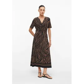 s.Oliver Midikleid Grafik-Print Schwarz/Braun 46