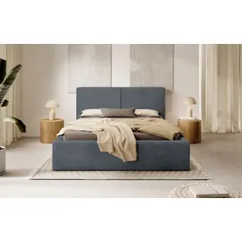 Selsey Doppelbett Farese - Bett mit Polsterrahmen, Cordbezug 180 cm, grau - Grau