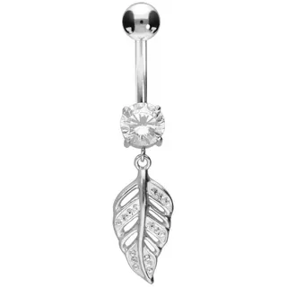 PIERCINGLINE Bauchnabelpiercing Chirurgenstahl Bananabell KRISTALLBLATT (Bananabells, 1-tlg)
