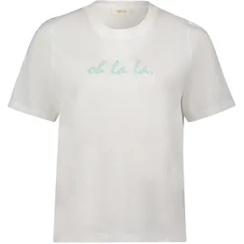 Cartoon Printshirt mit Rundhalsausschnitt Patch Cream/Green | 34