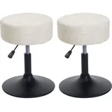 MCW Hocker MCW-C22 Stoff Ø 37 cm Creme-Weiß