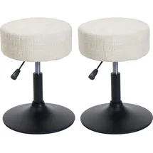 MCW Hocker MCW-C22 Stoff Ø 37 cm Creme-Weiß
