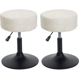 MCW Hocker MCW-C22 Stoff Ø 37 cm Creme-Weiß